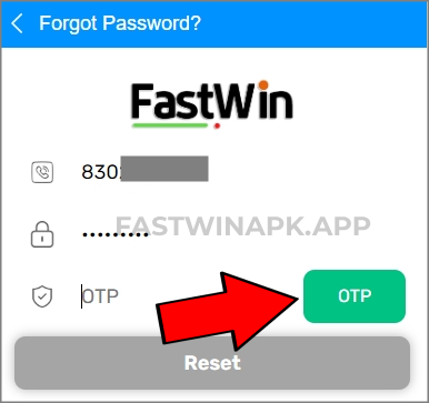 Fastwin Forget Password OTP